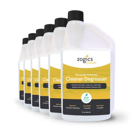 ZOGICS Peroxide Powered Cleaner Degreaser, 32 oz, 6PK CLNCLD32CN-6